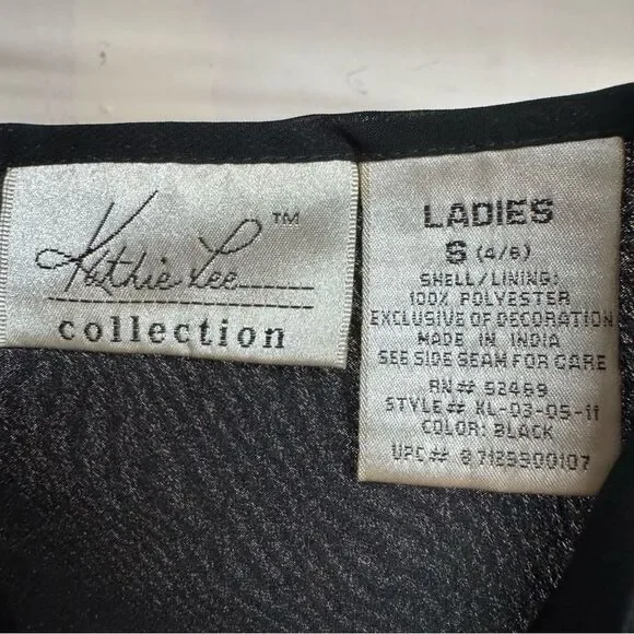 Kathie Lee black dress thin strap size 4/6 womens in good condition - Picture 3 of 5